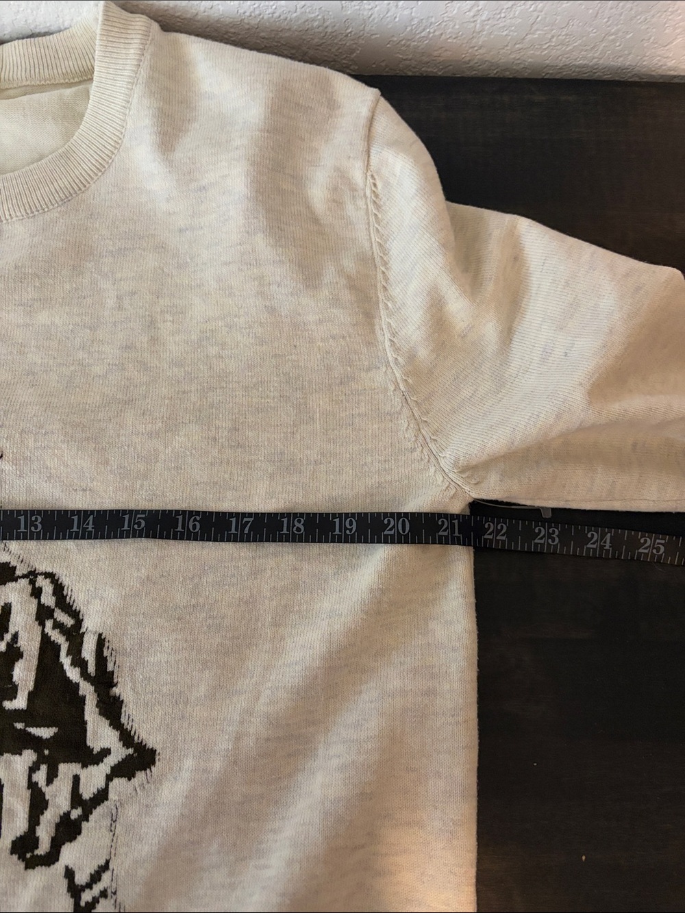 Heathered Cream Roping Cowboy Crew Sweater Size XL Western Horses Rodeo - Picture 6 of 7